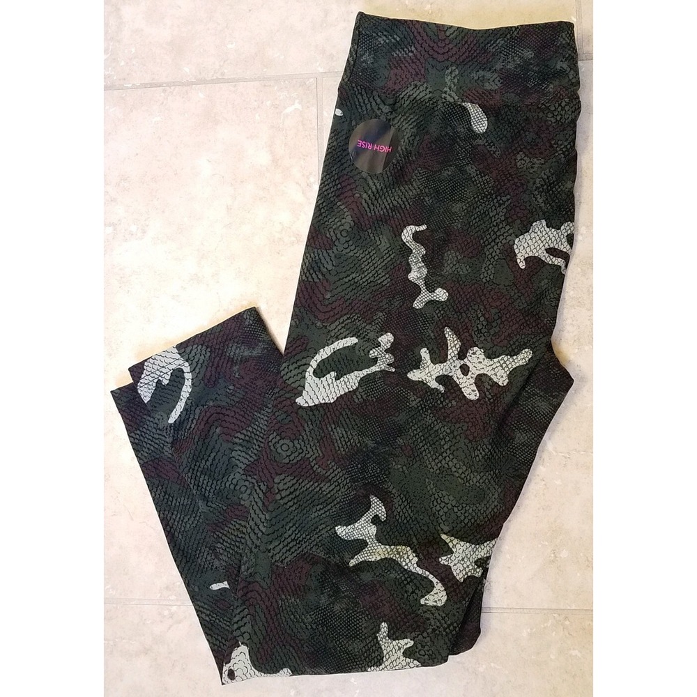 No‎ Boundaries Women Soft Full Length Legging High Rise Camo Jrs XXL (19) NEW